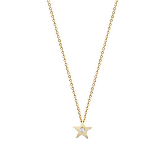 9ct Yellow 0.04ct Natural Diamond Pendant with 16" Chain – Imperial Time