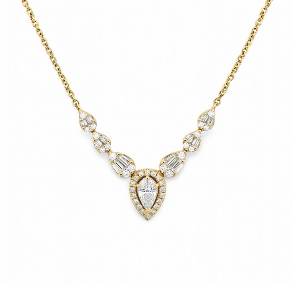 9ct Yellow Gold 0.41ct Diamond Pendant - 16+2" Chain – Imperial Time