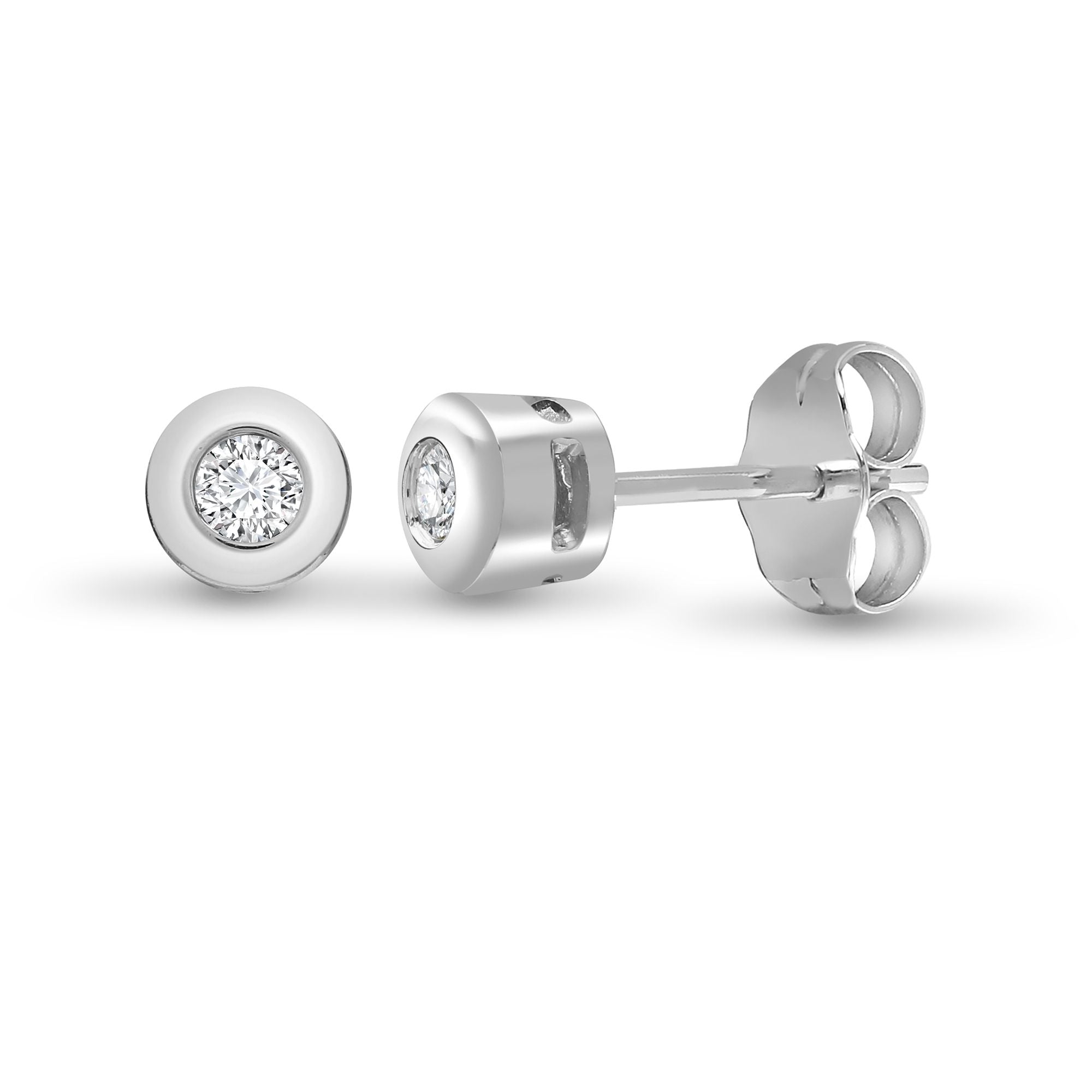 9ct White 10pts Rub over earrings – Imperial Time