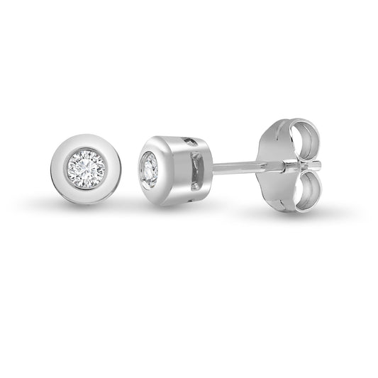9ct White 10pts Rub over earrings – Imperial Time