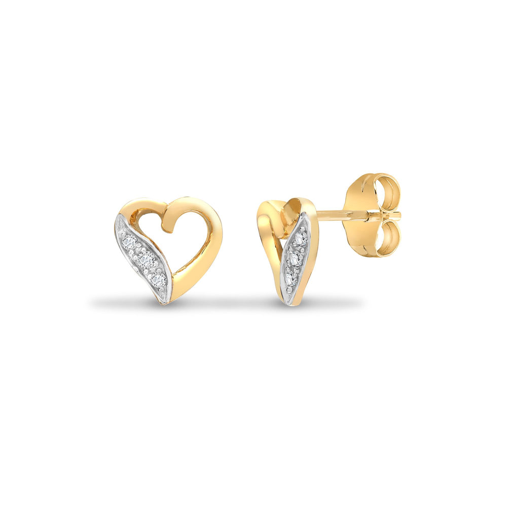 9ct yellow gold 6pt Natural Diamond stud earrings – product view