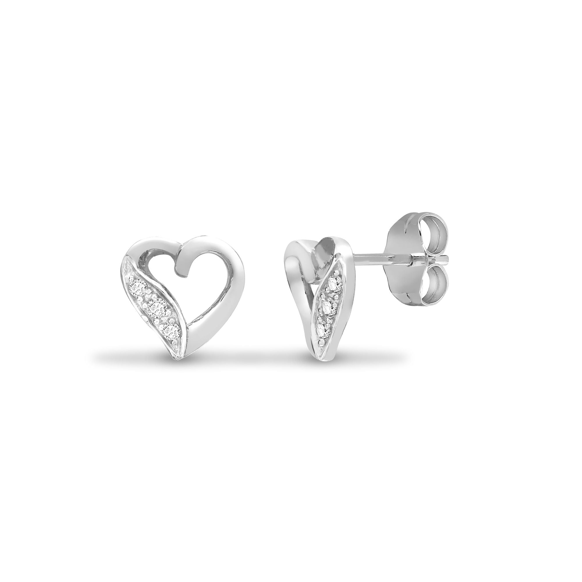 9ct white gold 6pt Natural Diamond stud earrings. – Imperial Time