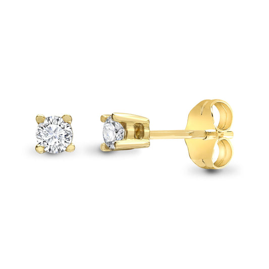 9ct Yellow 10pts Natural Diamond Stud Earrings – Imperial Time