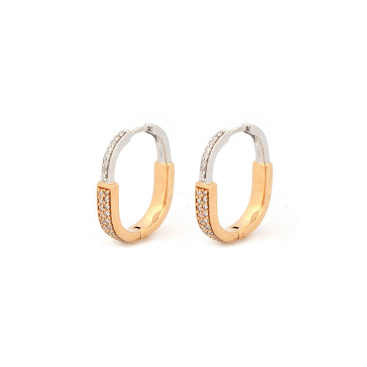 9 Karat Gelb- & Weißgold 0,28 Karat Diamant-Ohrringe