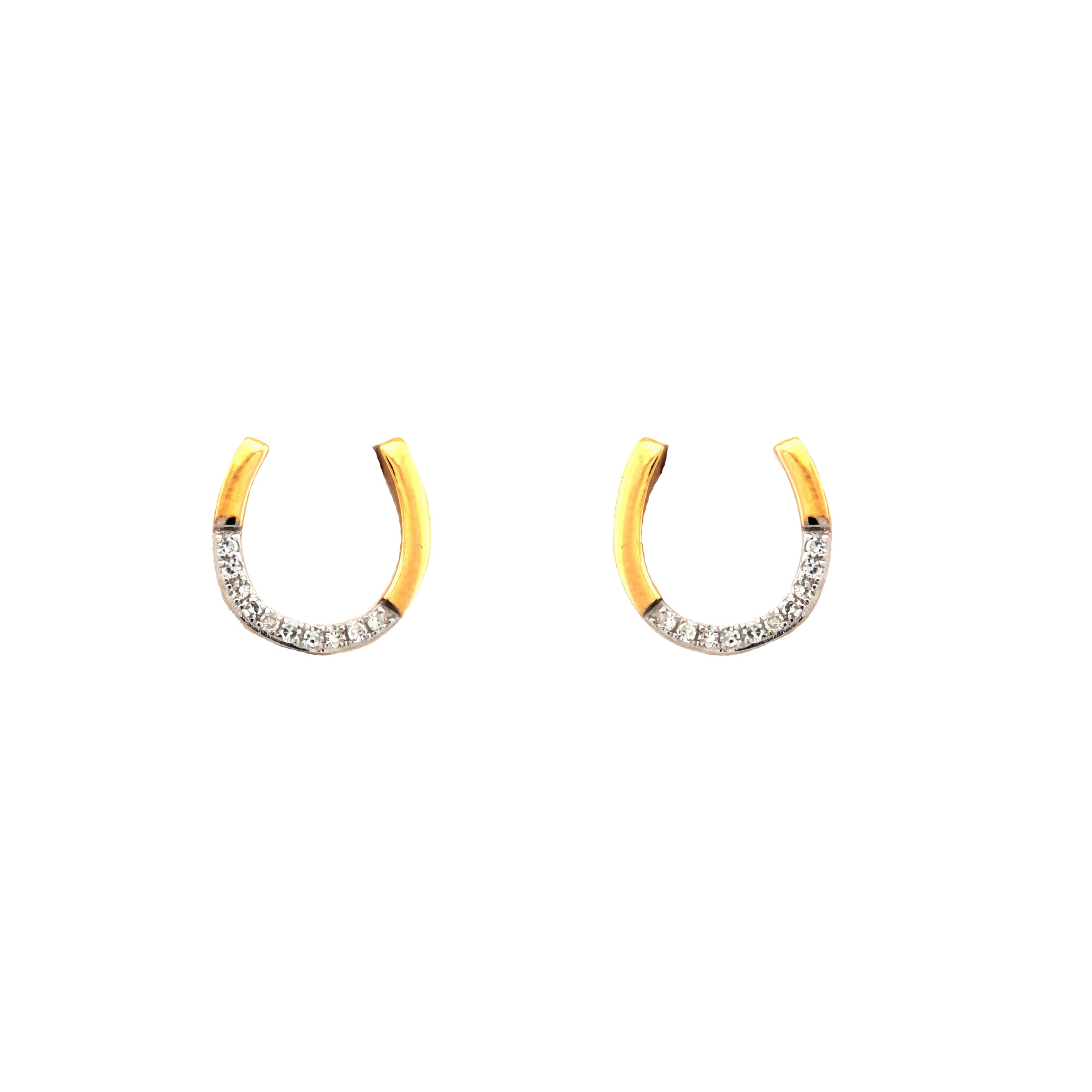 9ct Yellow Gold 0.05ct Diamond Horseshoe Earrings – Imperial Time