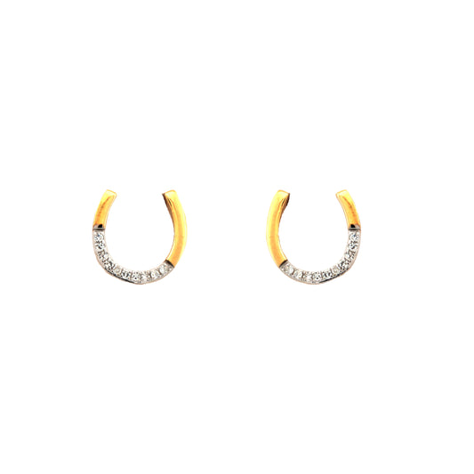 9ct Yellow Gold 0.05ct Diamond Horseshoe Earrings – Imperial Time