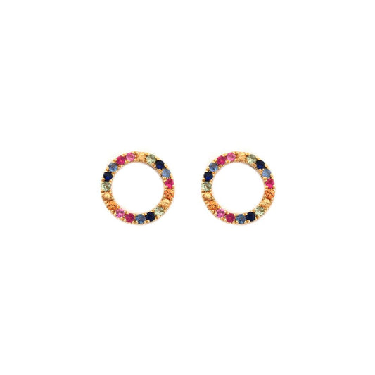 9ct Yellow Gold 0.47ct Rainbow Saph Circle Earrings – Imperial Time