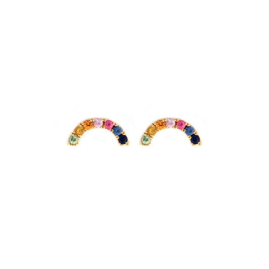 9ct Yellow Gold 0.34ct Rainbow Saph Earrings – Imperial Time