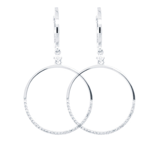 9ct White Gold 0.23ct Diamond Drop Circle Earrings – Imperial Time