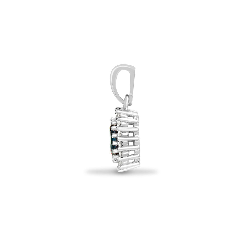 9ct White Gold Natural Diamond And Sapphire Pendant (9P063) – product view