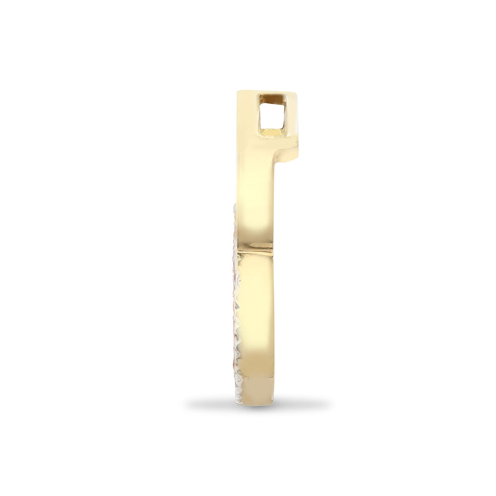 9 Karat Gelbgold 0,10 Karat Naturdiamant 2-Kreis-Anhänger