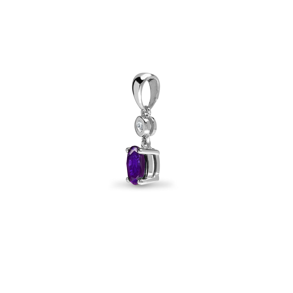 9ct White Dia-4pts Saph-65pts Drop Pendant – product view