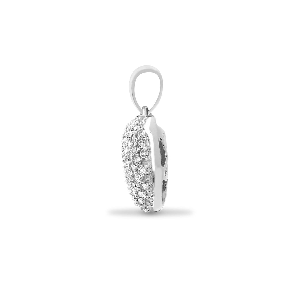 9ct White Gold Natural Diamond Heart Pendant – product view