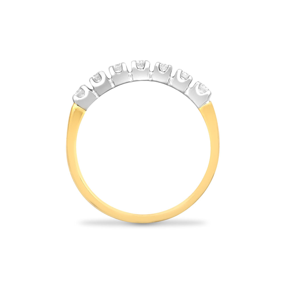 9 Karat Weißgold Halber Ewigkeitsring mit 7 natürlichen Diamanten