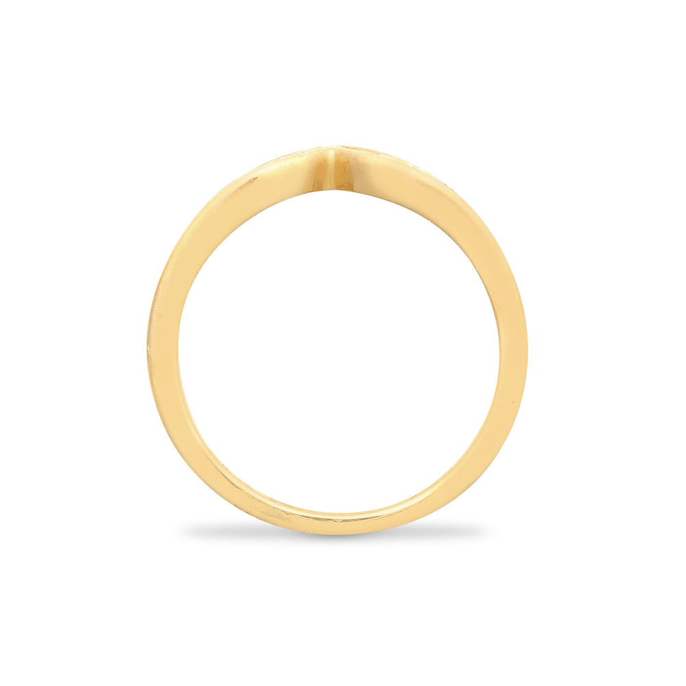 9ct Yellow Gold Natural Diamond Wishbone Ring (9R043) – product view