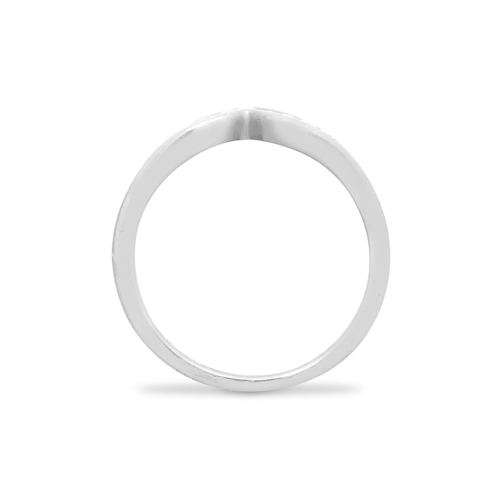 9ct White Gold Natural Diamond Wishbone Ring (9R044) – product view