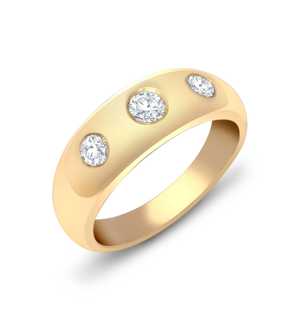 9ct Yellow Gold Natural Diamond Ring – Imperial Time