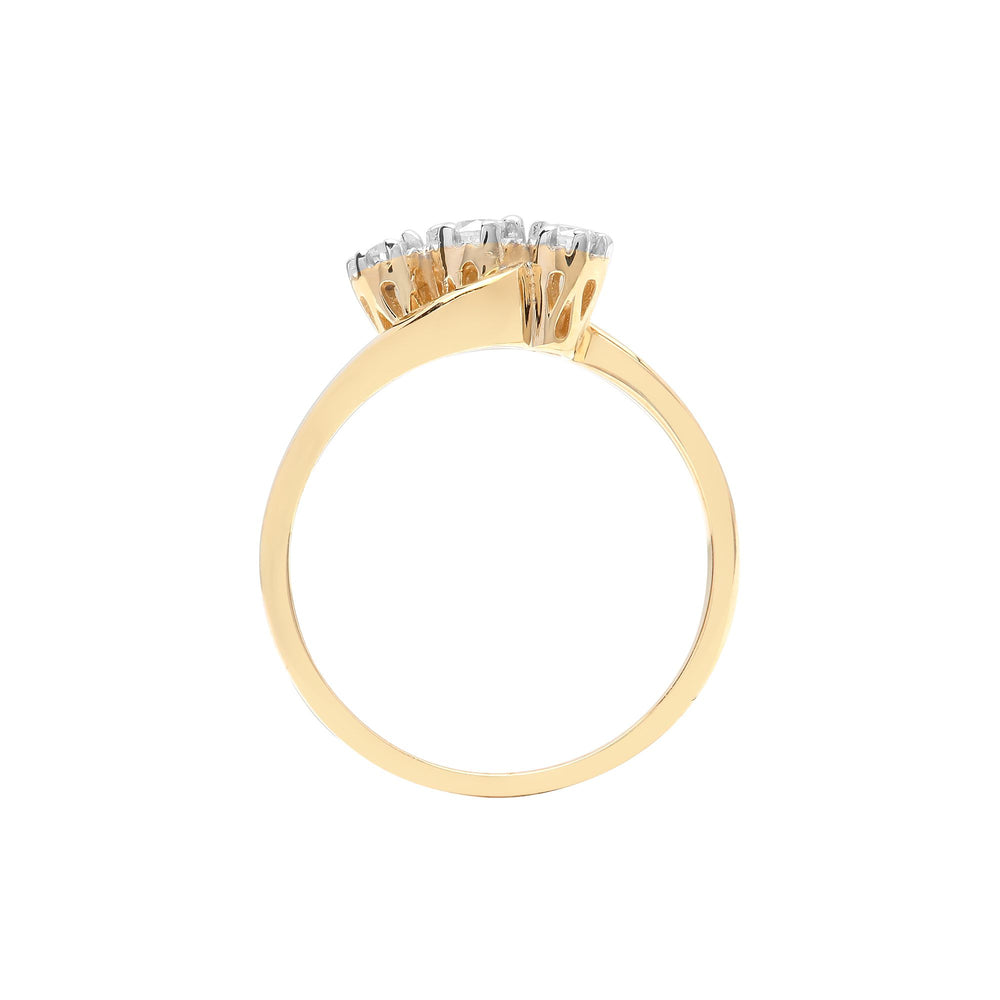 9ct Yellow Gold Trilogy Natural Diamond Ring (9R471) – product view