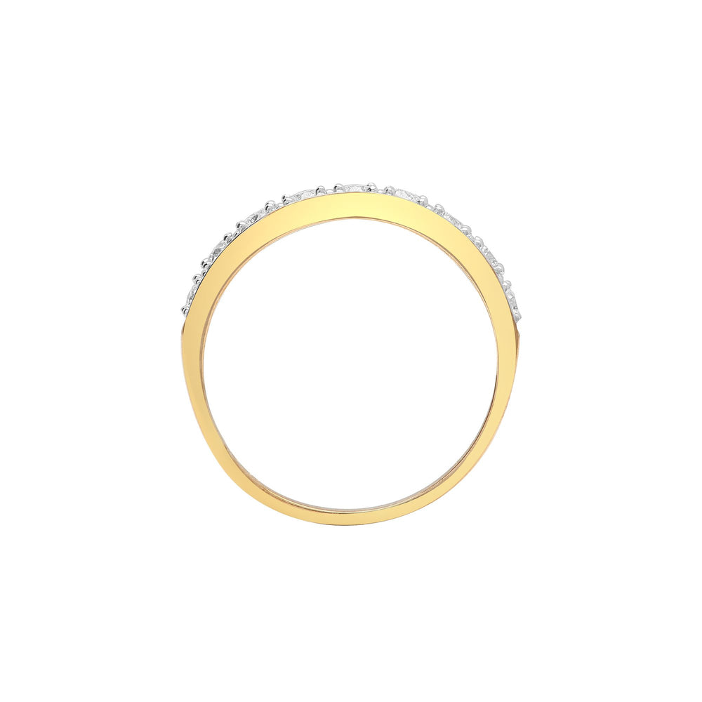 9ct Yellow Gold Half Eternity Natural Diamond Ring – product view
