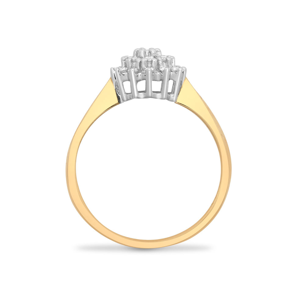 9ct Yellow Gold Natural Diamond Cluster Ring (9R490) – product view