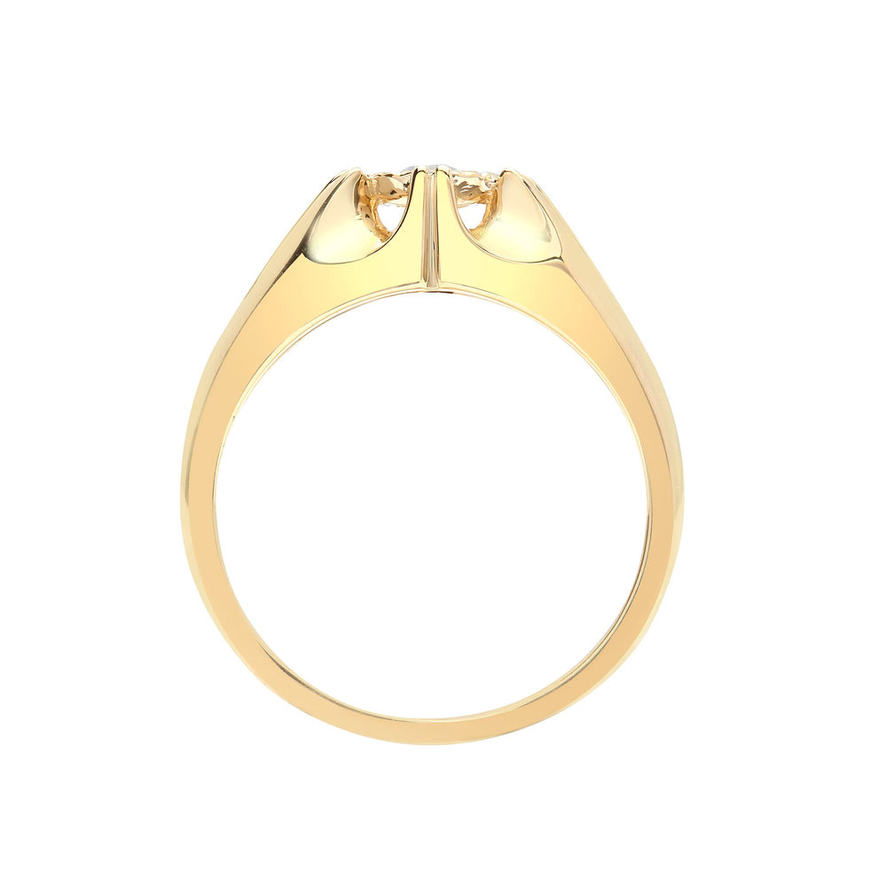 9ct Yellow Gold Gents Natural Diamond Ring – product view