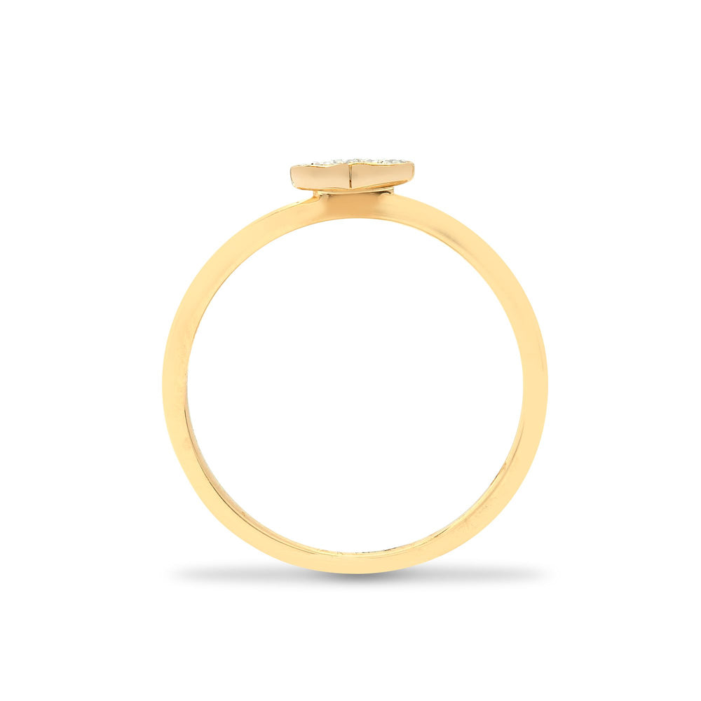 Anello a cuore in oro giallo 9kt con diamante naturale da 7 punti
