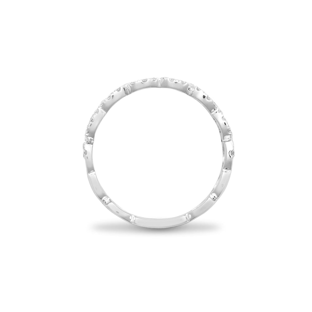 9ct White 2 Row Hearts Ring – product view