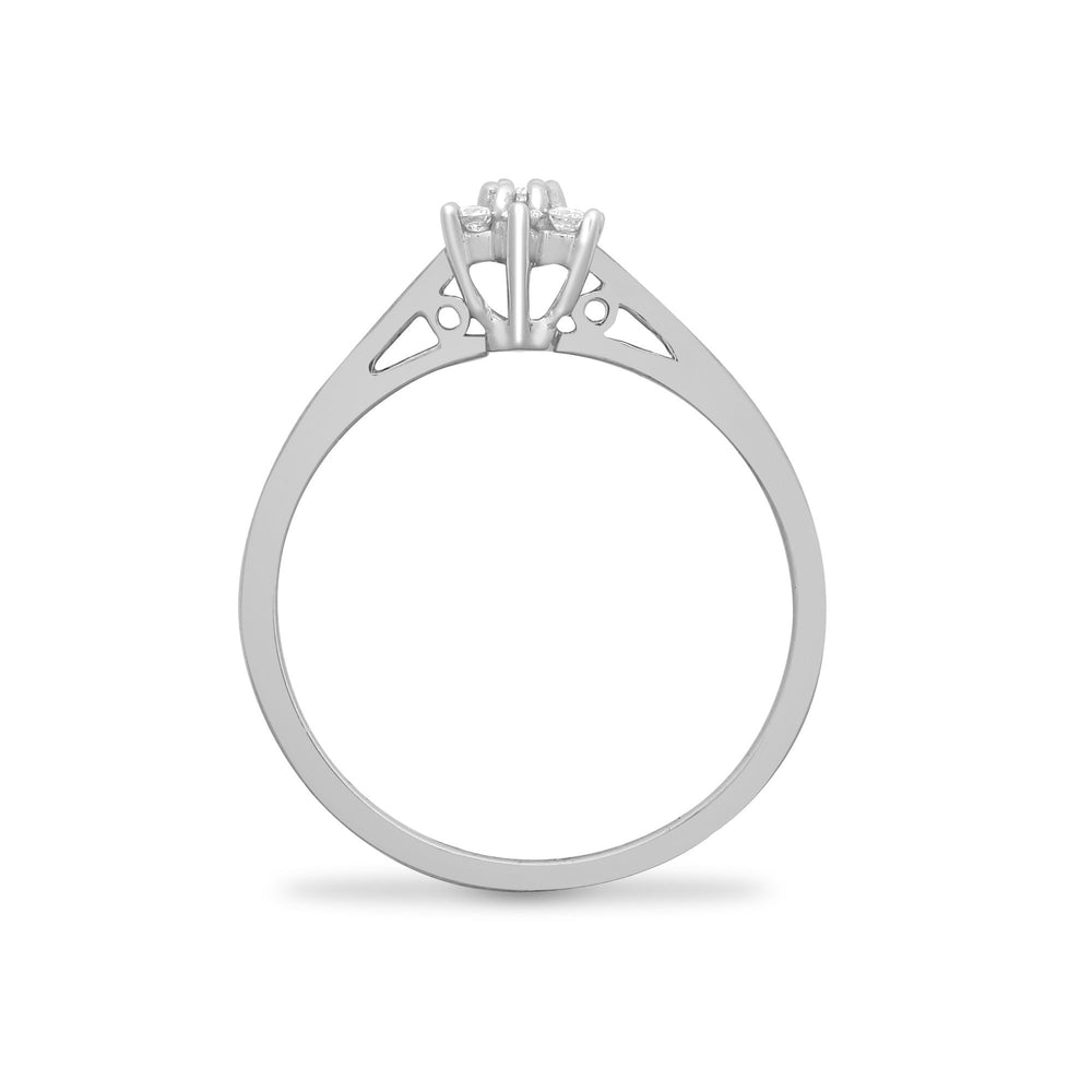 Anello in oro bianco 9 carati con diamante naturale da 10 punti