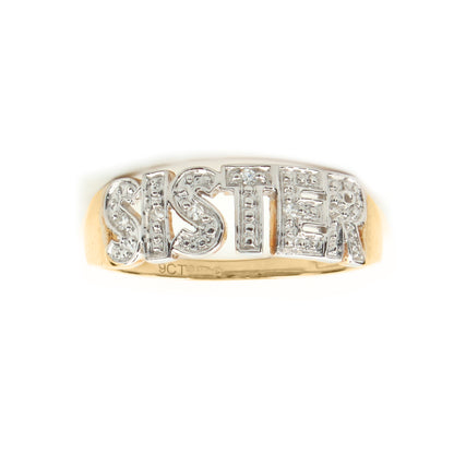 9ct Yellow Gold 0.03ct Natural Diamond SISTER Ring – Imperial Time