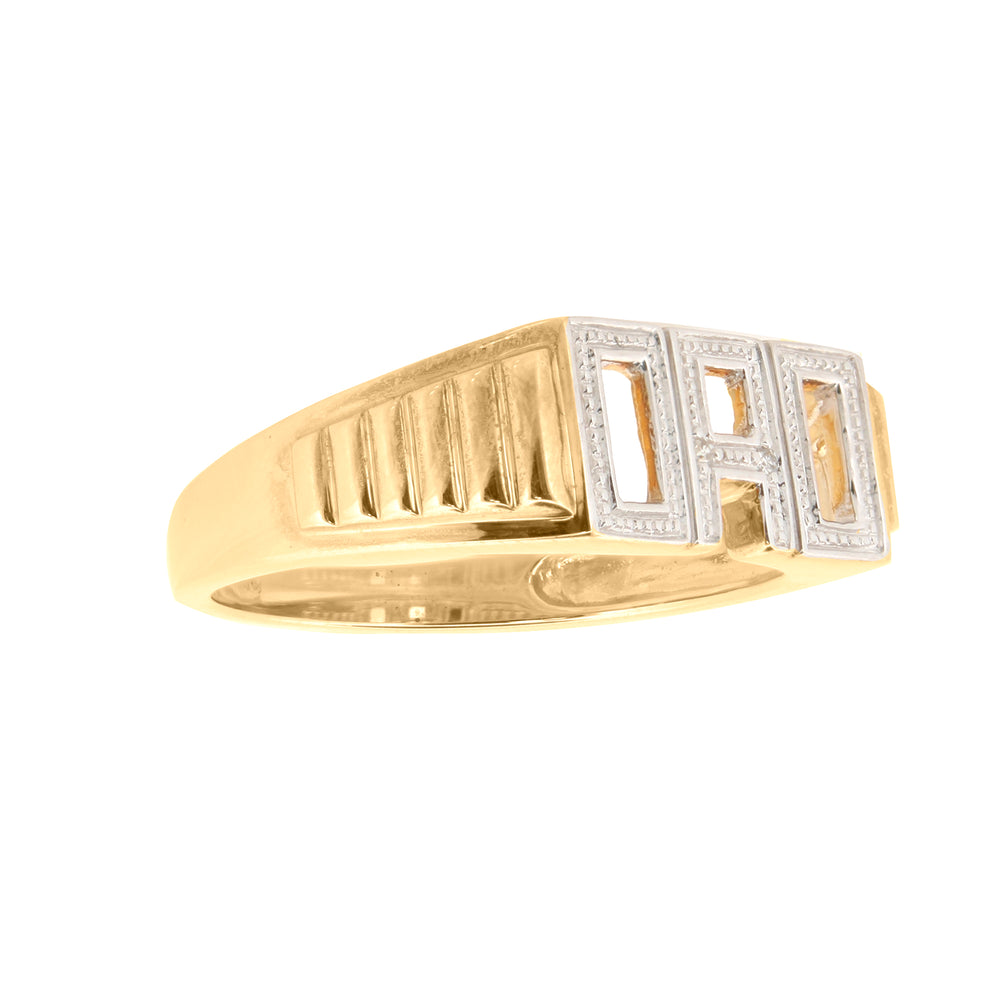 9ct Yellow Gold 0.01ct Natural Diamond DAD Ring – product view