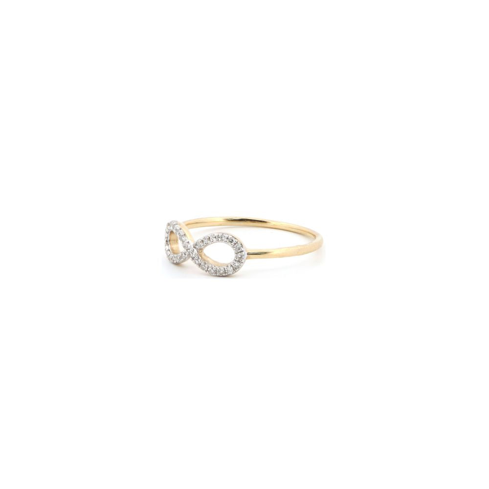 Anello infinito in oro giallo 9 carati con diamante naturale da 0,10 carati