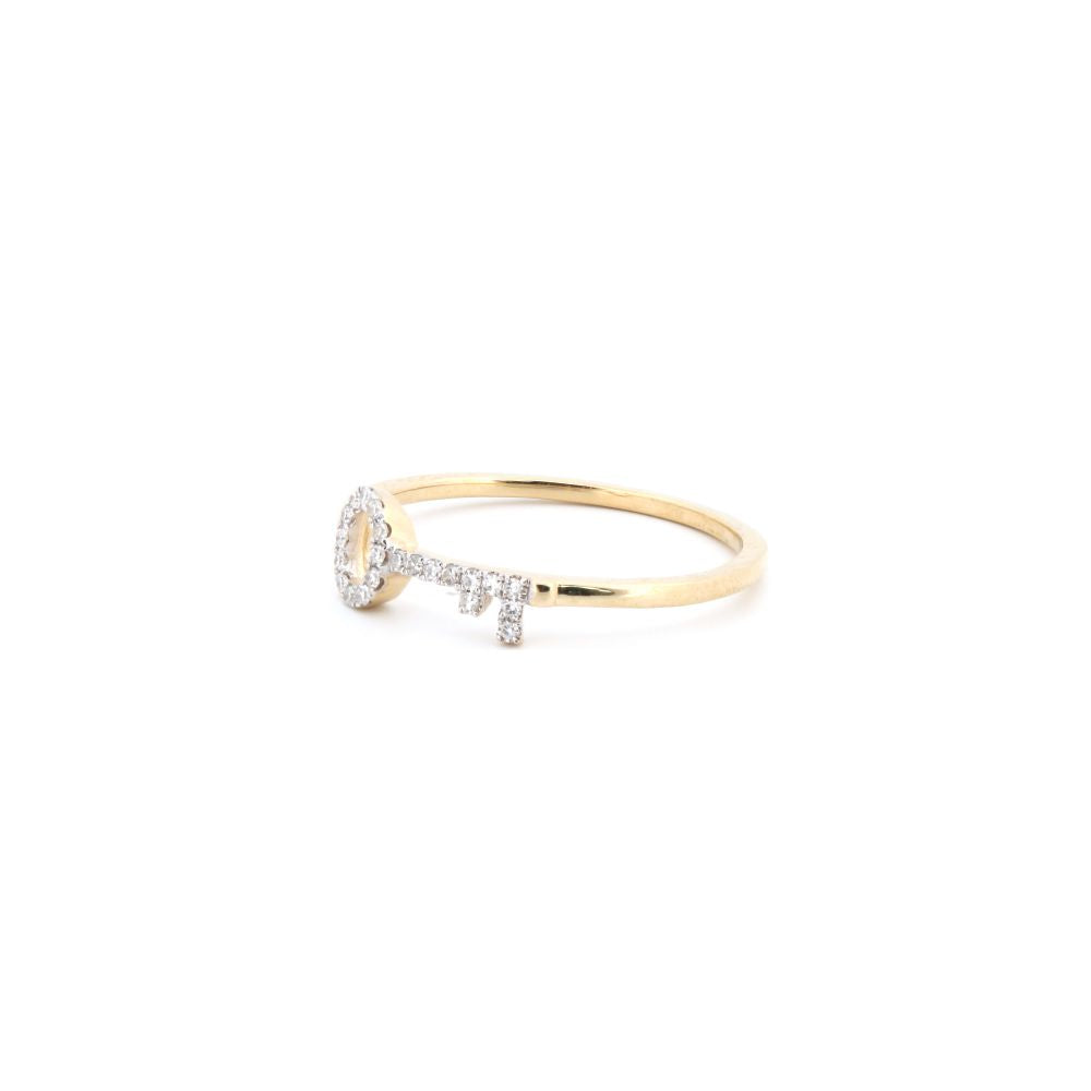 Anello Portachiavi in Oro Giallo 9kt con Diamante Naturale da 0.07ct