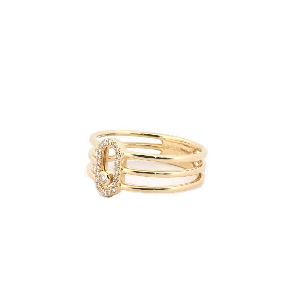 Anello in Oro Giallo 9kt con Diamante Naturale Mobile da 0.08ct