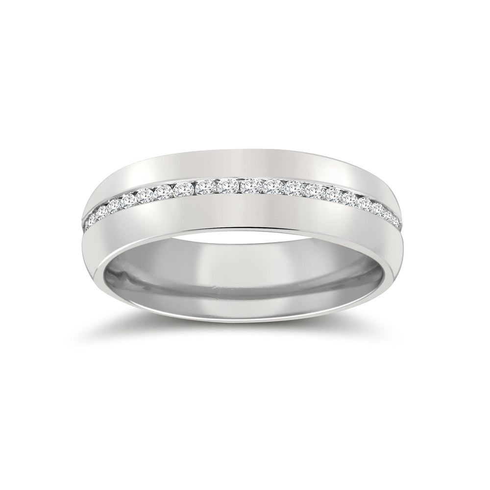 9ct White Gold RBC Court Natural Diamond Wedding Band Fully Set - 4mm - 50pts – Imperial Time