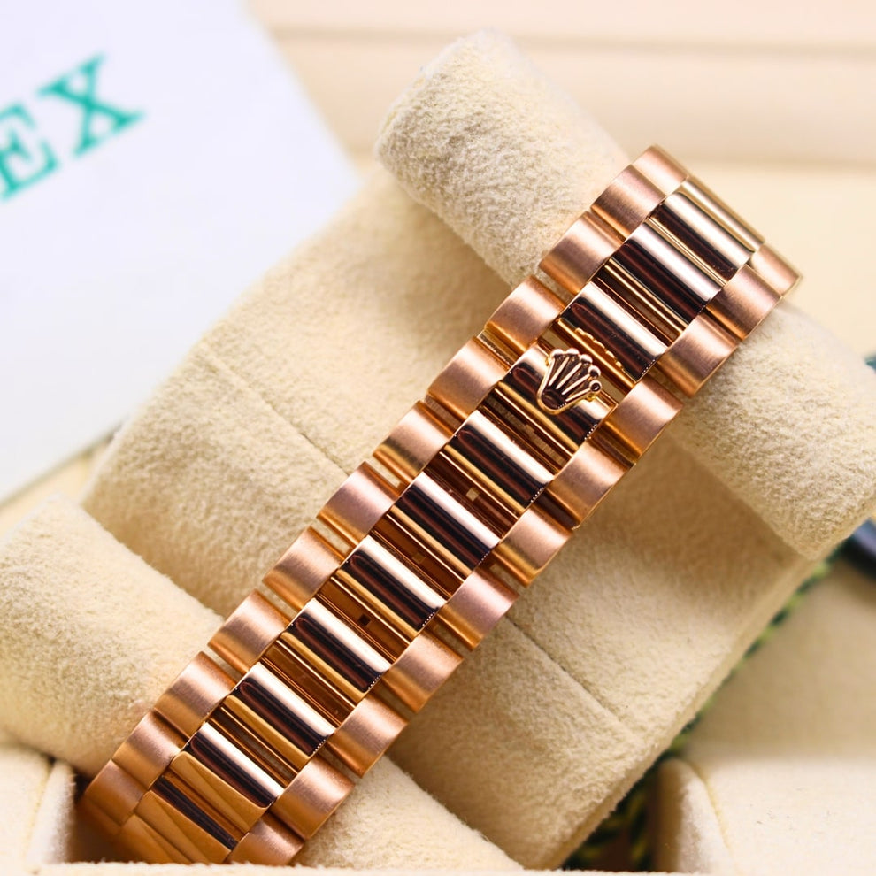 Rolex Day Date 118235 President Bracelet Brown Dial Rose Gold 2002 Good Condition Fluted Bezel 36mm Mechanical Watch - product image from Imperial Time ...