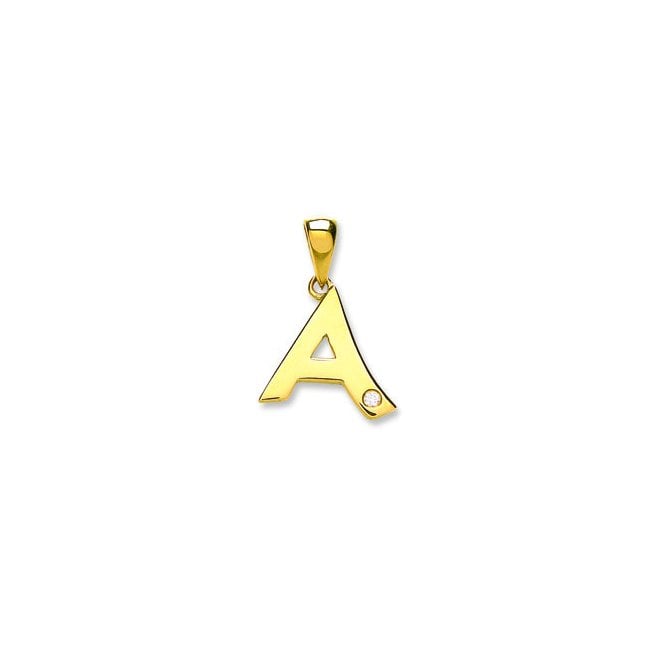 9ct Yellow Gold 0.01ct Diamond A Initial