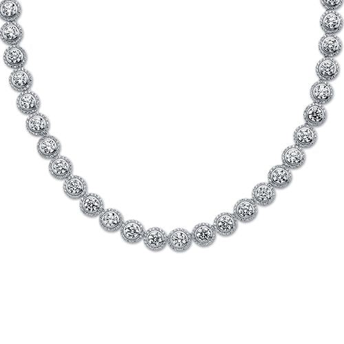 925 Silver Cubic Zirconia Set Halo Collotette Necklace – Imperial Time