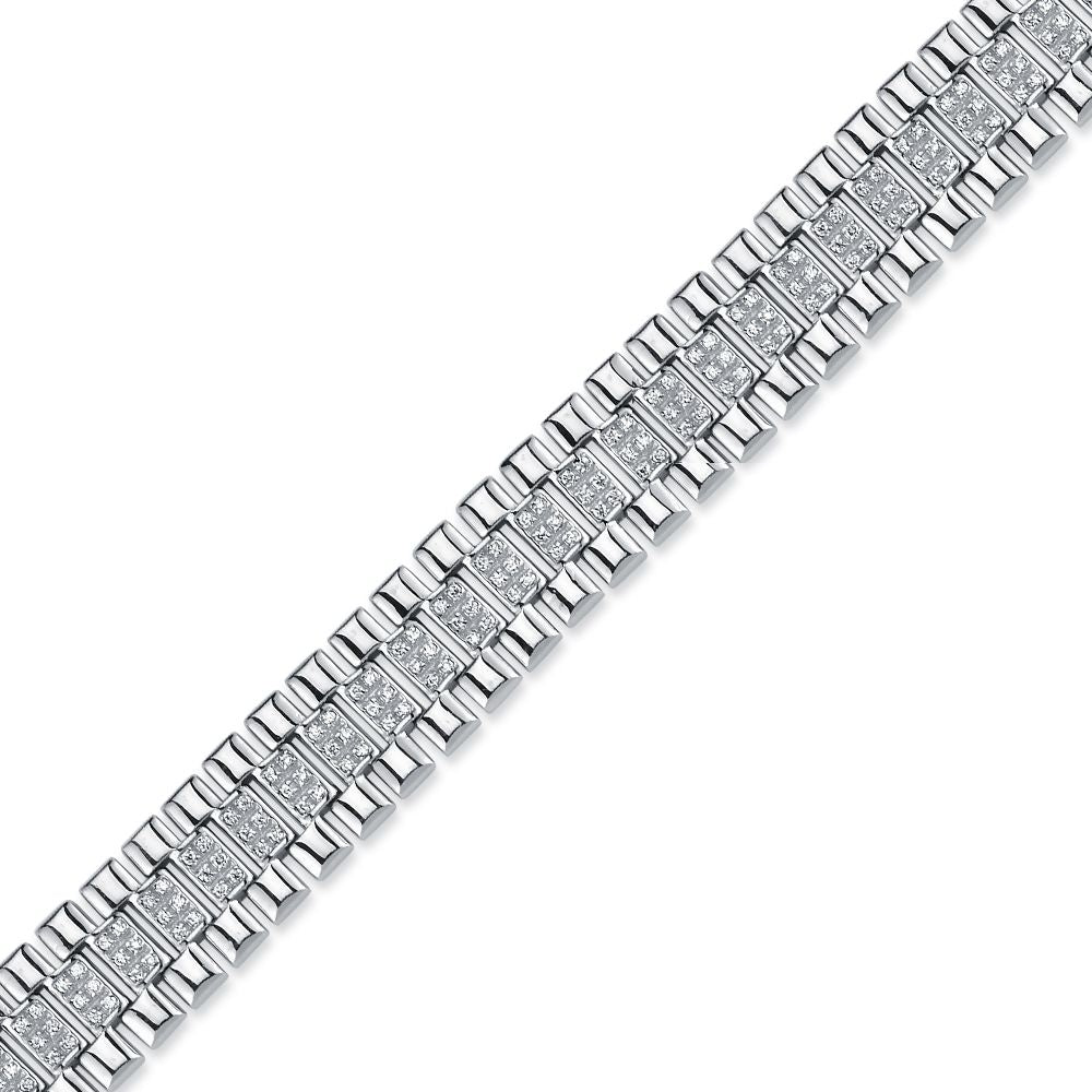 925 Silver Cubic Zirconia Set Watch Bracelet – Imperial Time
