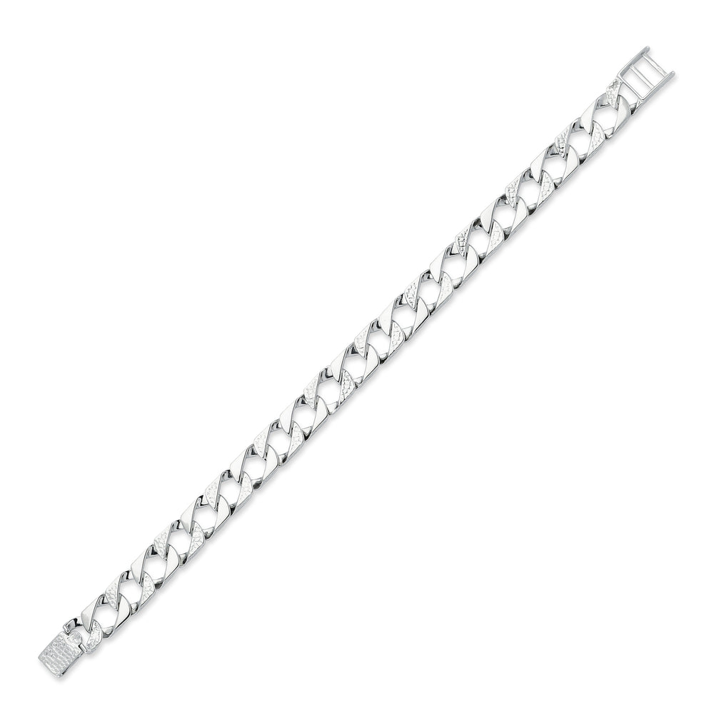 925 Silver Cast Lizard and Plain Curb Bracelet – Imperial Time