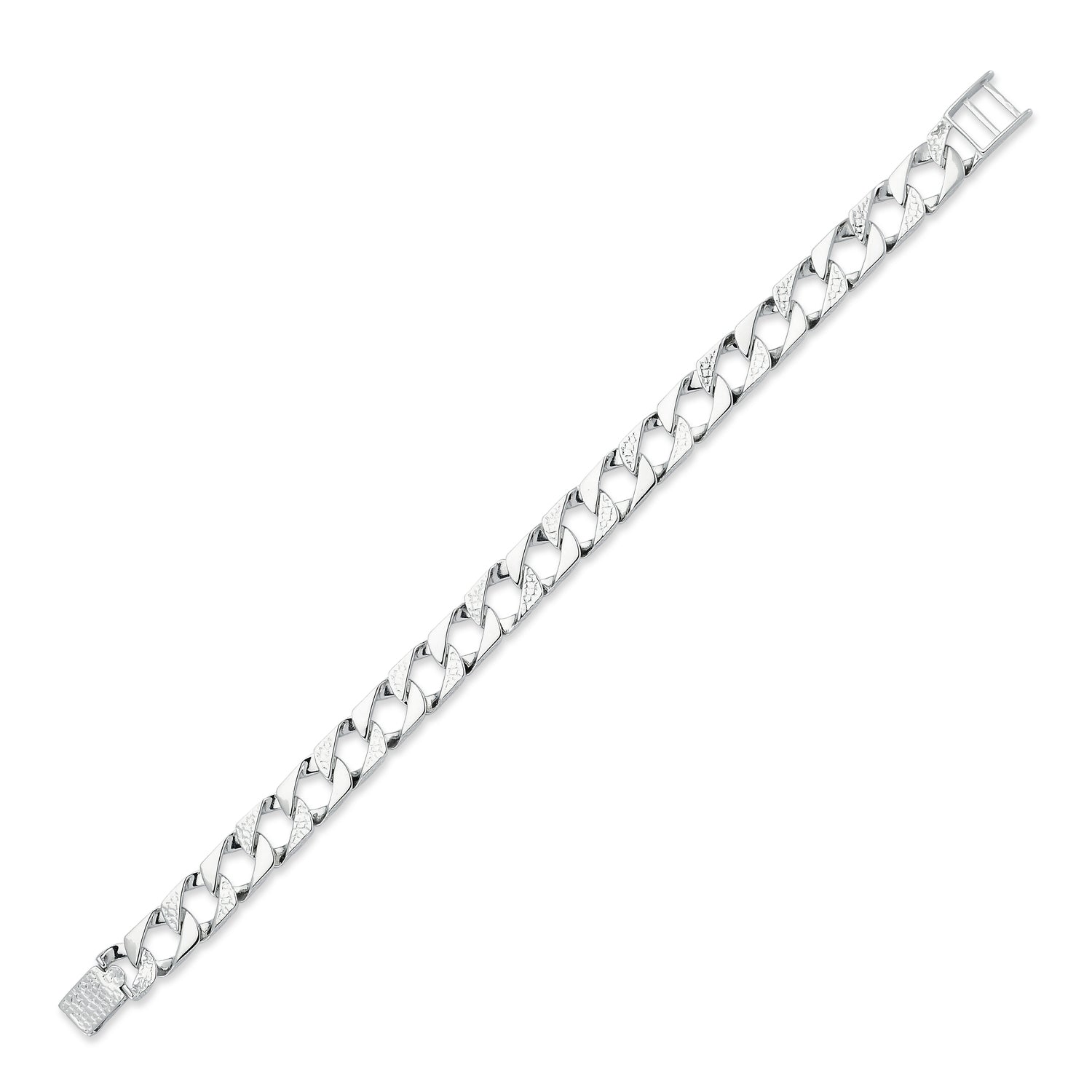 925 Silver Cast Lizard and Plain Curb Bracelet – Imperial Time