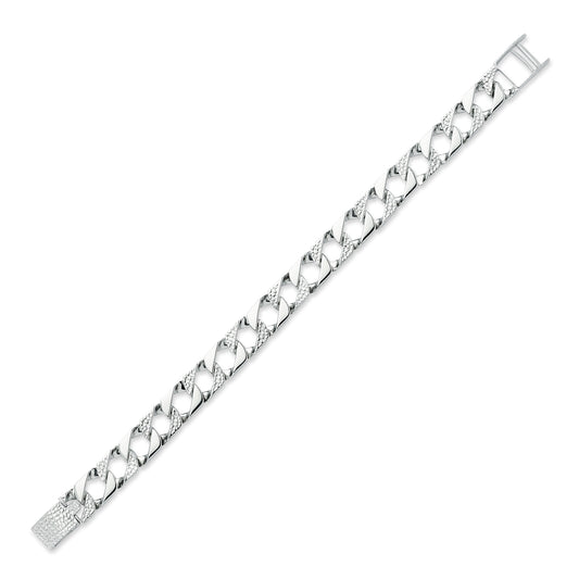 925 Silver Cast Lizard and Plain Curb Bracelet – Imperial Time