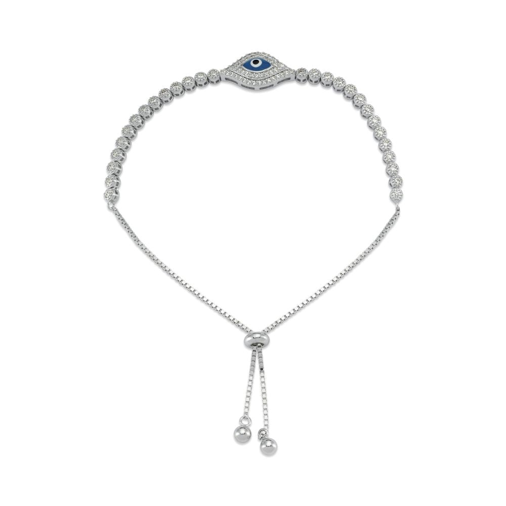 925 Silver Cubic Zirconia Evil Eye Toggle Bracelet – Imperial Time