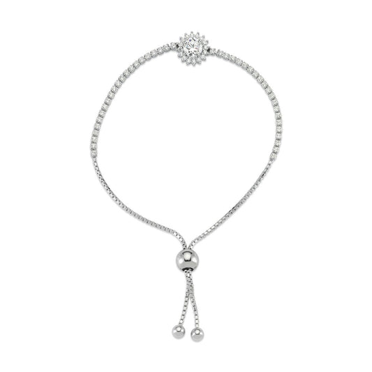 925 Silver Cubic Zirconia Cluster Toggle Bracelet – Imperial Time
