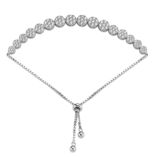 925 Silver Cubic Zirconia Cluster Toggle Bracelet – Imperial Time