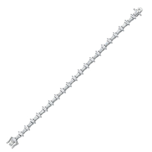 925 Silver Baguette & Marquise Cubic Zirconia Bracelet – Imperial Time