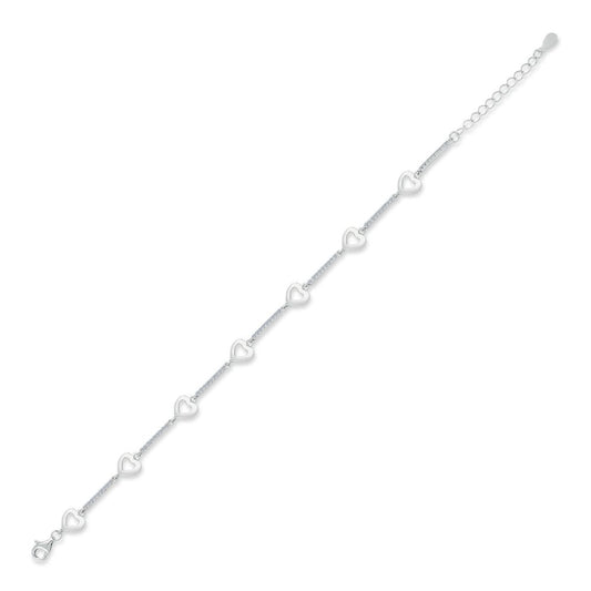 925 Silver Cubic Zirconia Heart Bracelet – Imperial Time