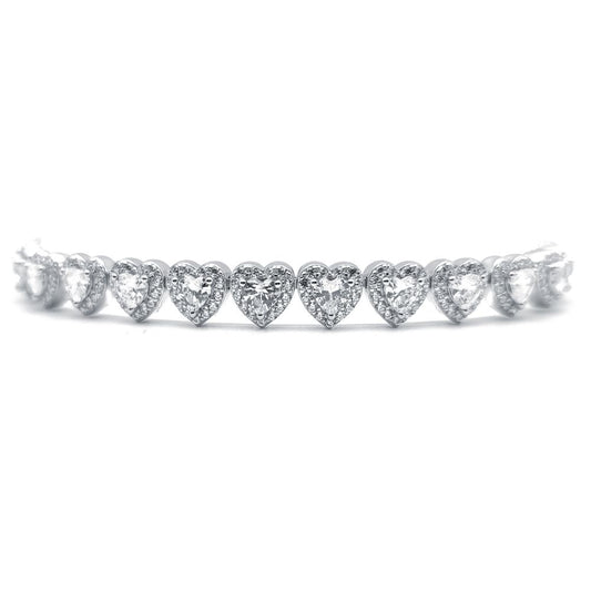 925 Silver Cubic Zirconia Set Heart Bracelet – Imperial Time