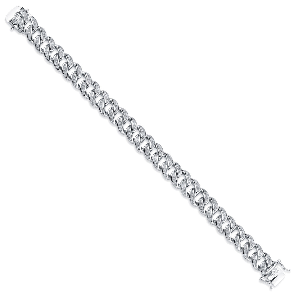 925 Silver Cubic Zirconia Set Cuban Bracelet – Imperial Time