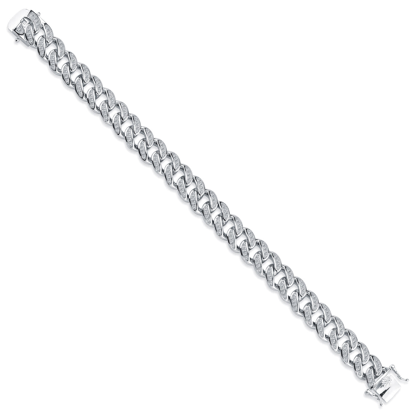 925 Silver Cubic Zirconia Set Cuban Bracelet – Imperial Time