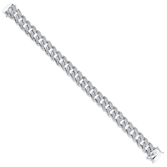 925 Silver Cubic Zirconia Set Cuban Bracelet – Imperial Time